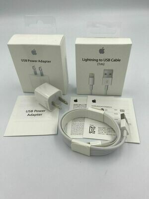 Apple USB Power Adapter + Lightning To USB Cable (1m) Apple USB Power Adapter + Lightning To USB Cable (1m)