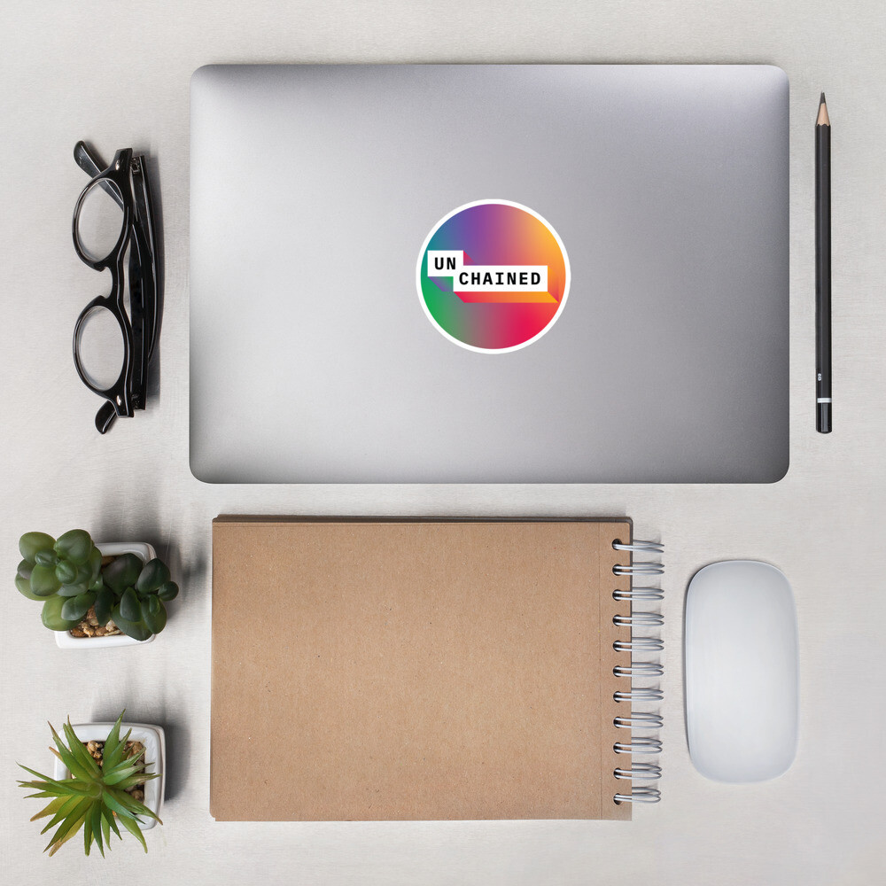 The Unchained Logo Sticker - Rainbow