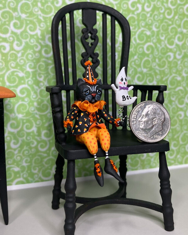 Halloween Cat Shelf Sitter Doll