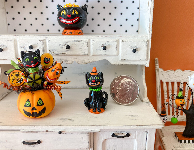 Vintage Inspired Halloween Cat Candy Jar