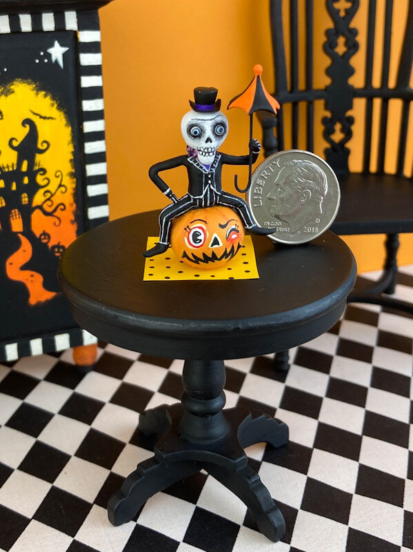 Dapper Skelly On Jack O Lantern