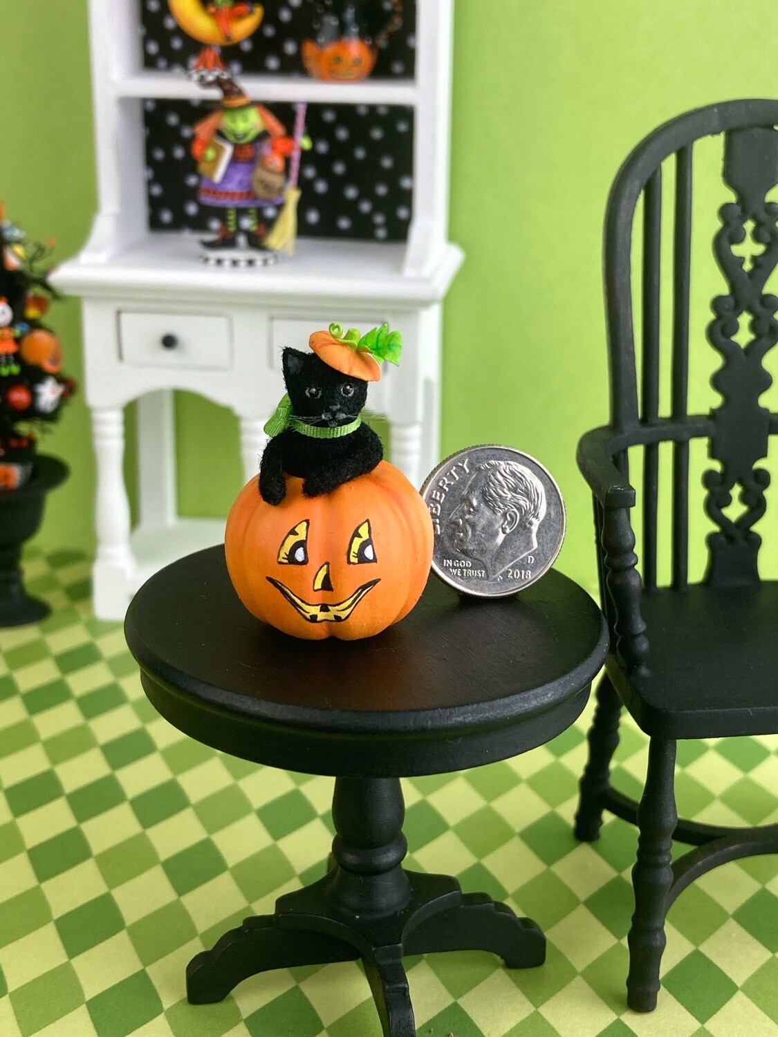 Halloween Kitten In Jack-O-Lantern