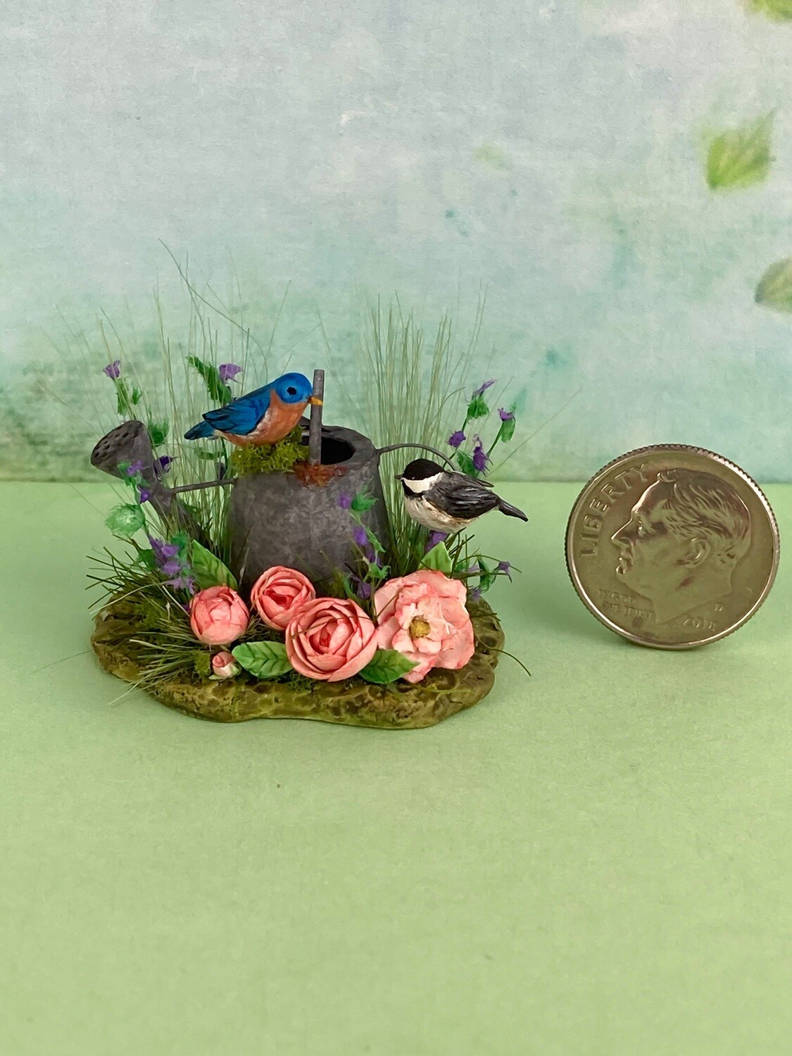 Watering Can Wildlife Scene
