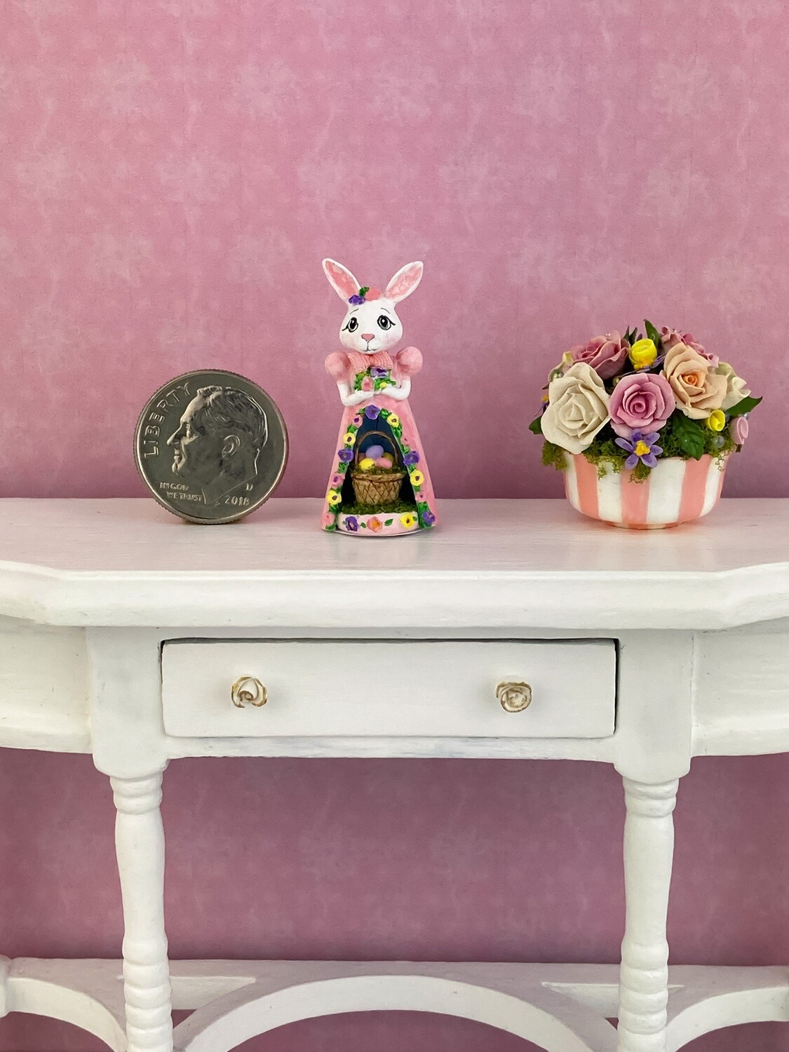 Illuminated Easter Bunny Girl Figurine