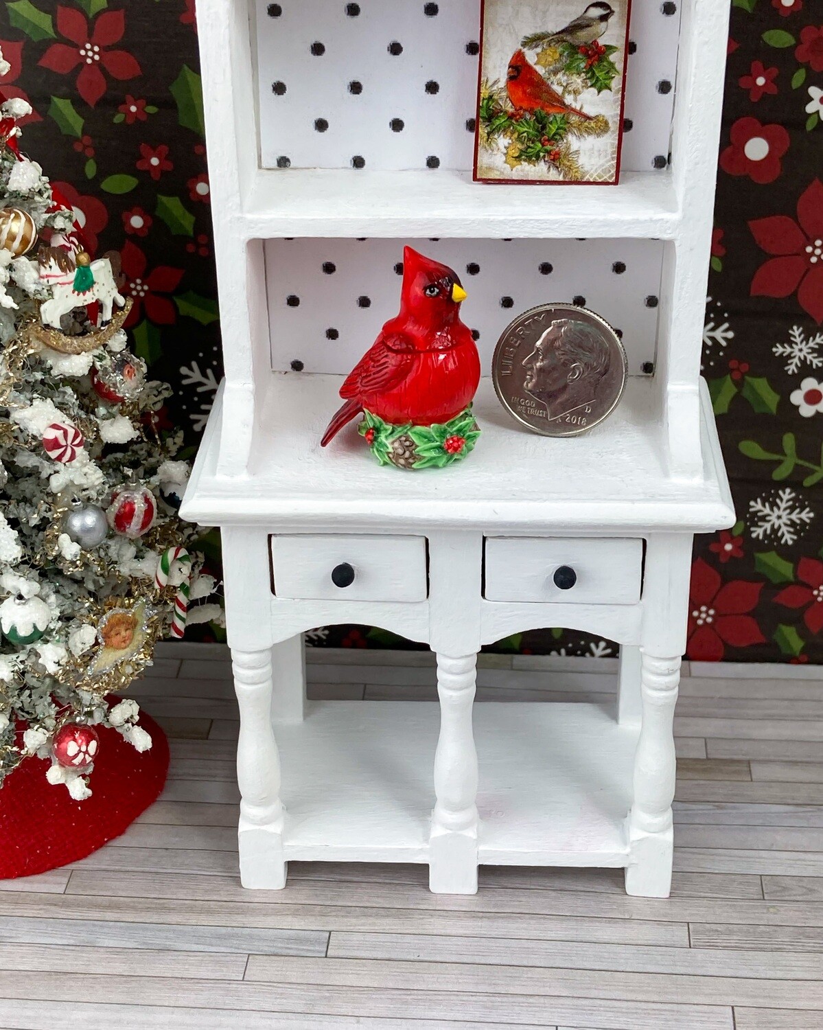 Winter Cardinal Cookie Jar