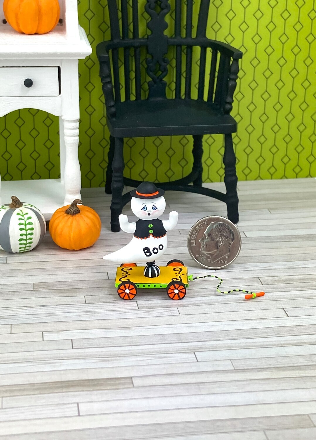 1:12 Scale Halloween Ghost Pull Toy