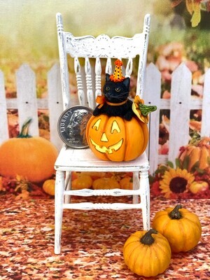 1:12 Halloween Cat in Jack-o-Lantern