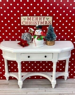 1:12 Scale Snowman With Cardinal Friend