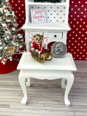 1:12 Scale Christmas Bear In Sleigh