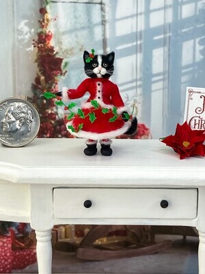 1:12 Scale Christmas Kitty Doll