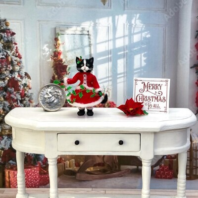 1:12 Scale Christmas Kitty Doll