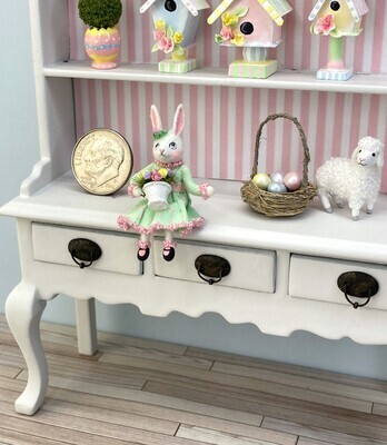 1:12 Scale Bunny Shelf Sitter Doll
