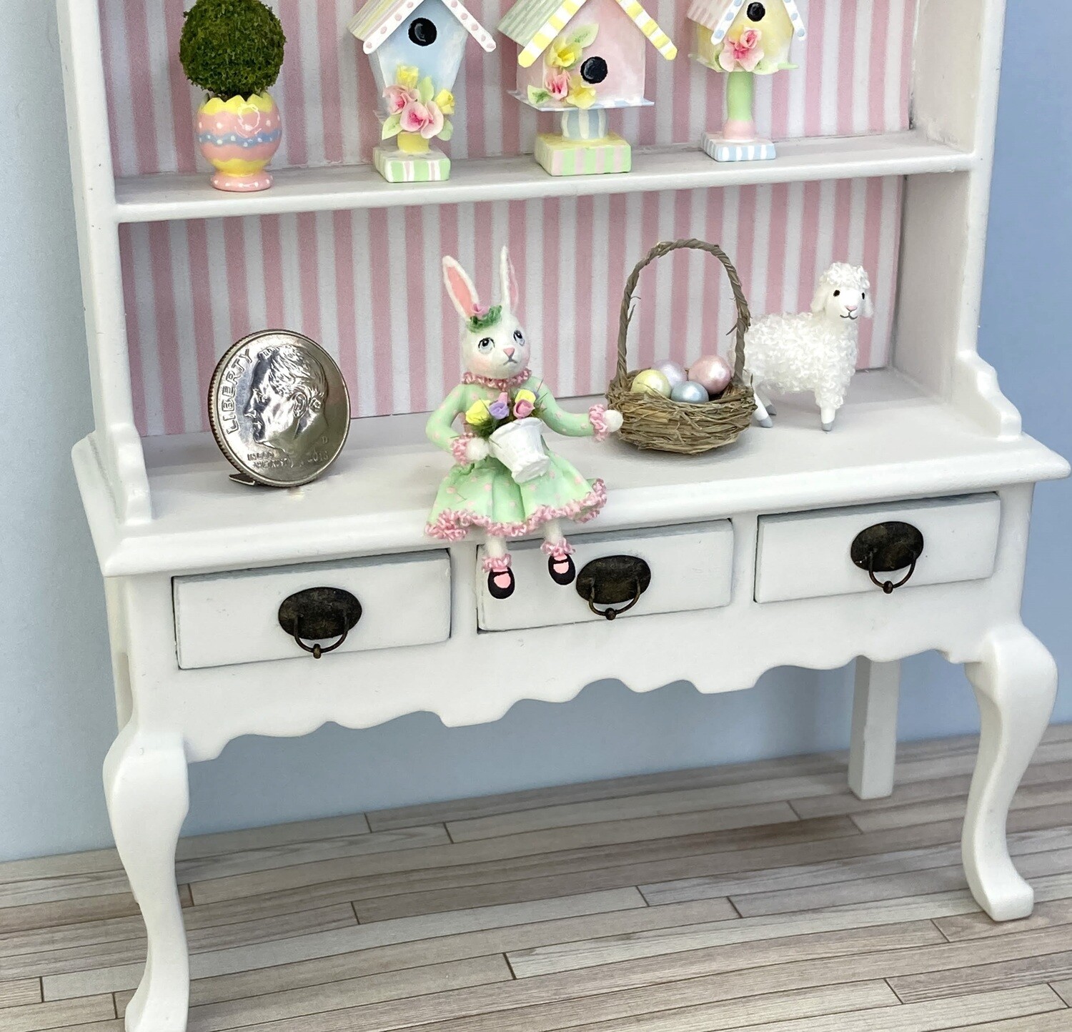 1:12 Scale Bunny Shelf Sitter Doll