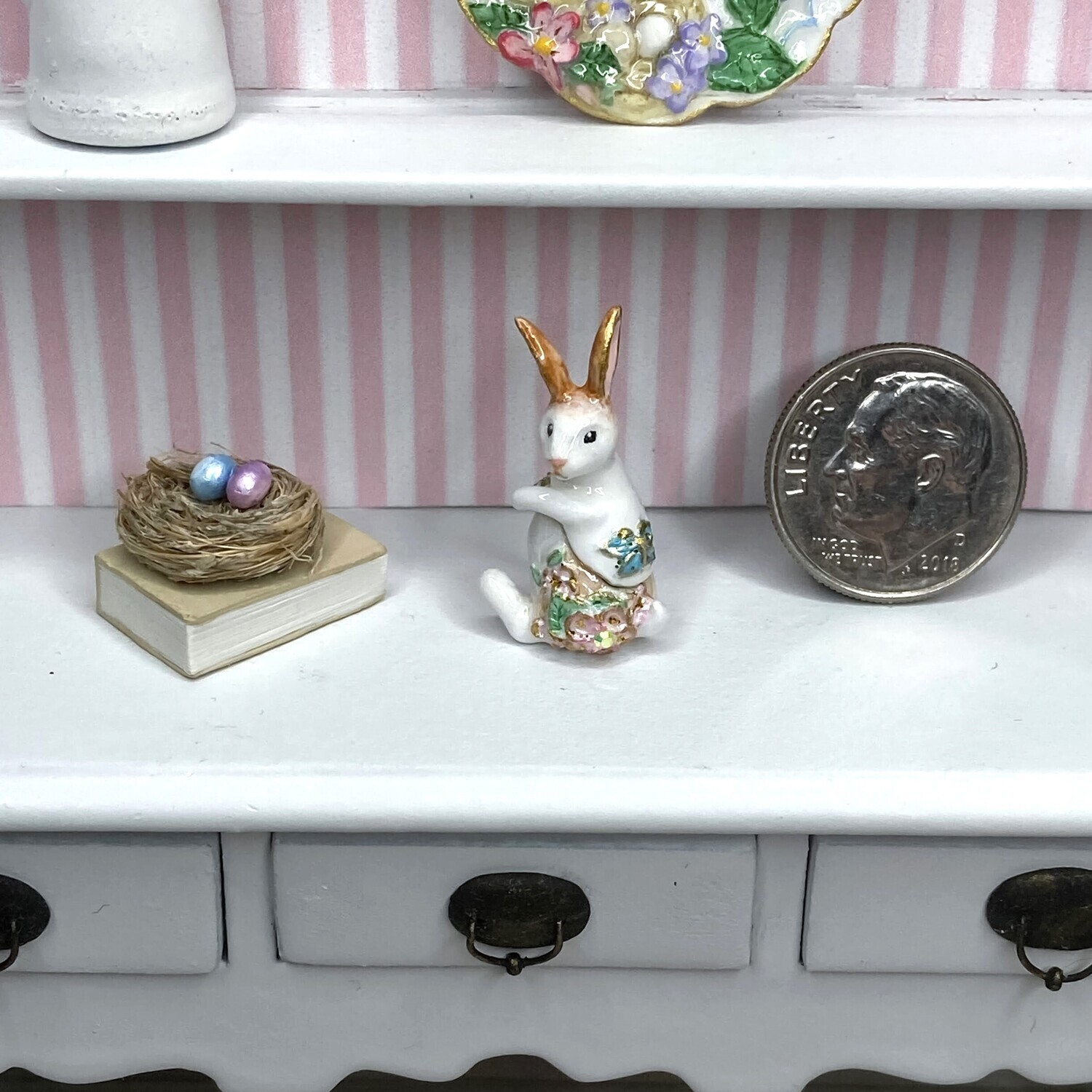 1:12 Scale Jeweled Bunny Trinket Box