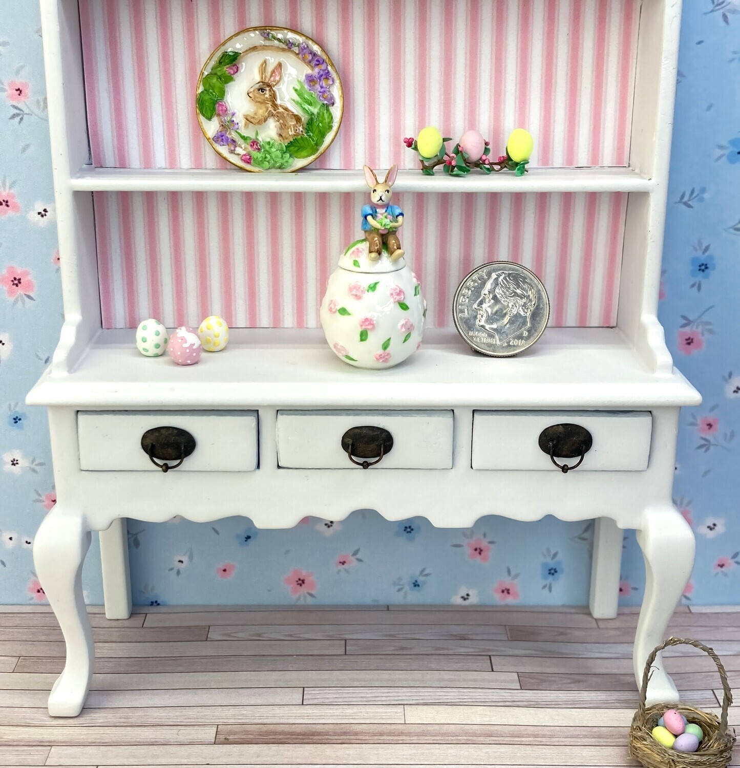 1:12 Scale Bunny On Egg Cookie Jar