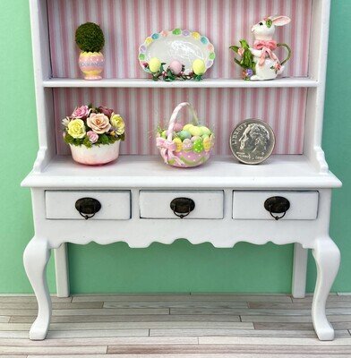 1:12 Scale Ceramic Style Easter Egg Basket With Eggs
