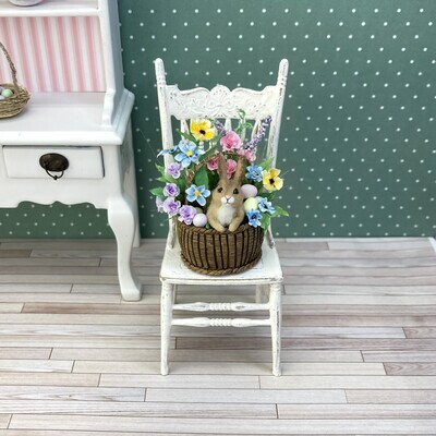 1:12 Scale Easter Basket With Bunny