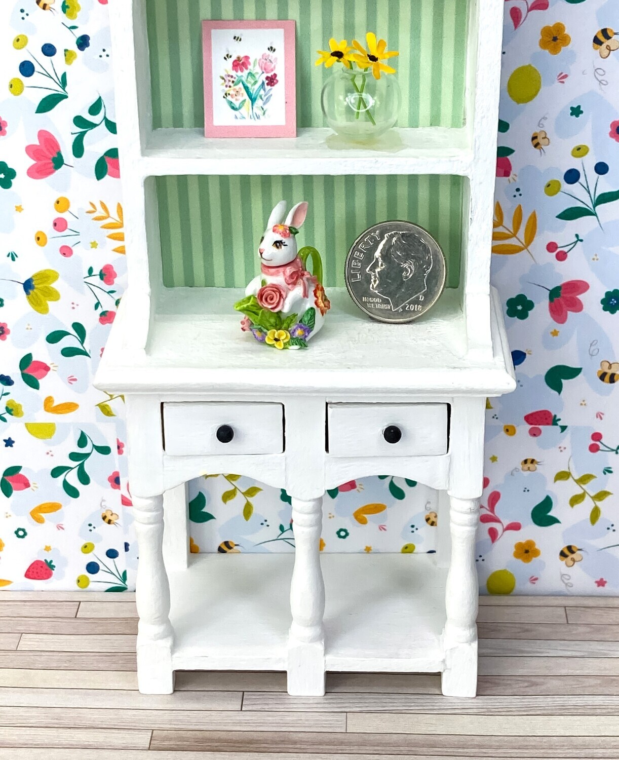 1:12 Scale Floral Rabbit Teapot