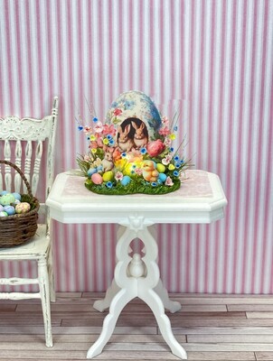 ​This 1:12 Scale Illuminated Easter Bunny Tabletop Display