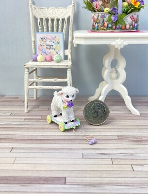 1:12 Scale Easter Lamb Pull Toy