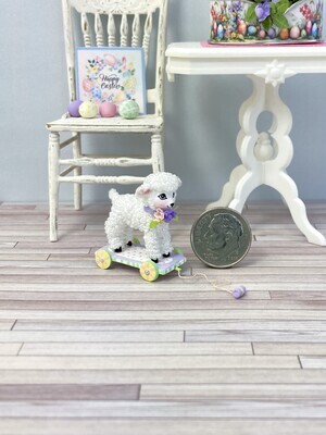 1:12 Scale Easter Lamb Pull Toy