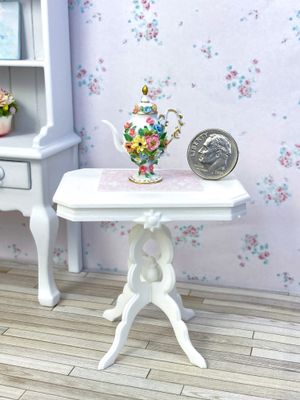​1:12 Scale Elegant Floral Teapot