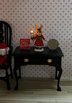 1:12 Scale Christmas Bunny Doll