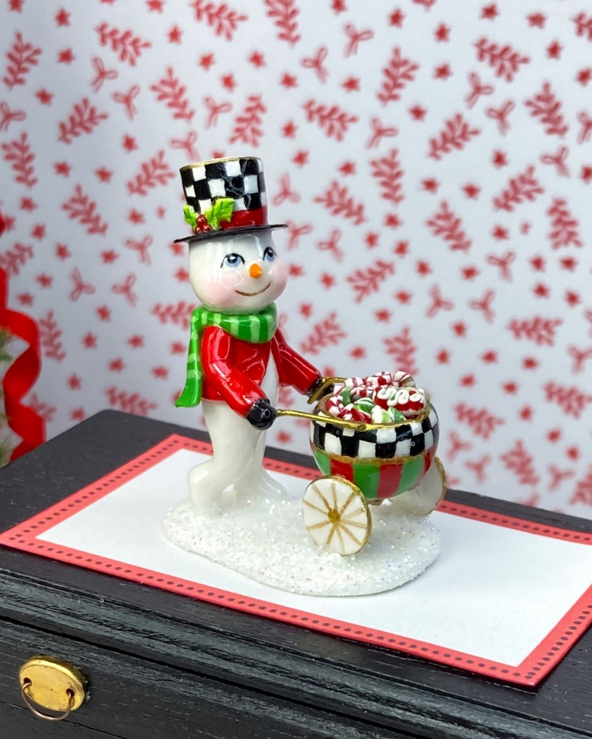 ​1:12 Scale Snowman Candy Cart