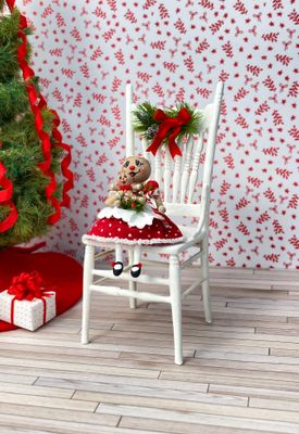 1:12 Scale Christmas Gingerbread Doll With Baby