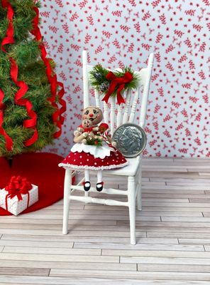 1:12 Scale Christmas Gingerbread Doll With Baby