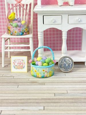 ​1:12 Scale Rose Handle Easter Basket