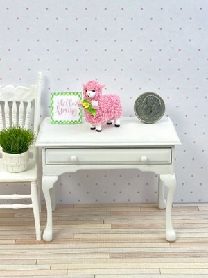 1:12 Scale Miniature Alpaca Spring Tabletop Decoration
