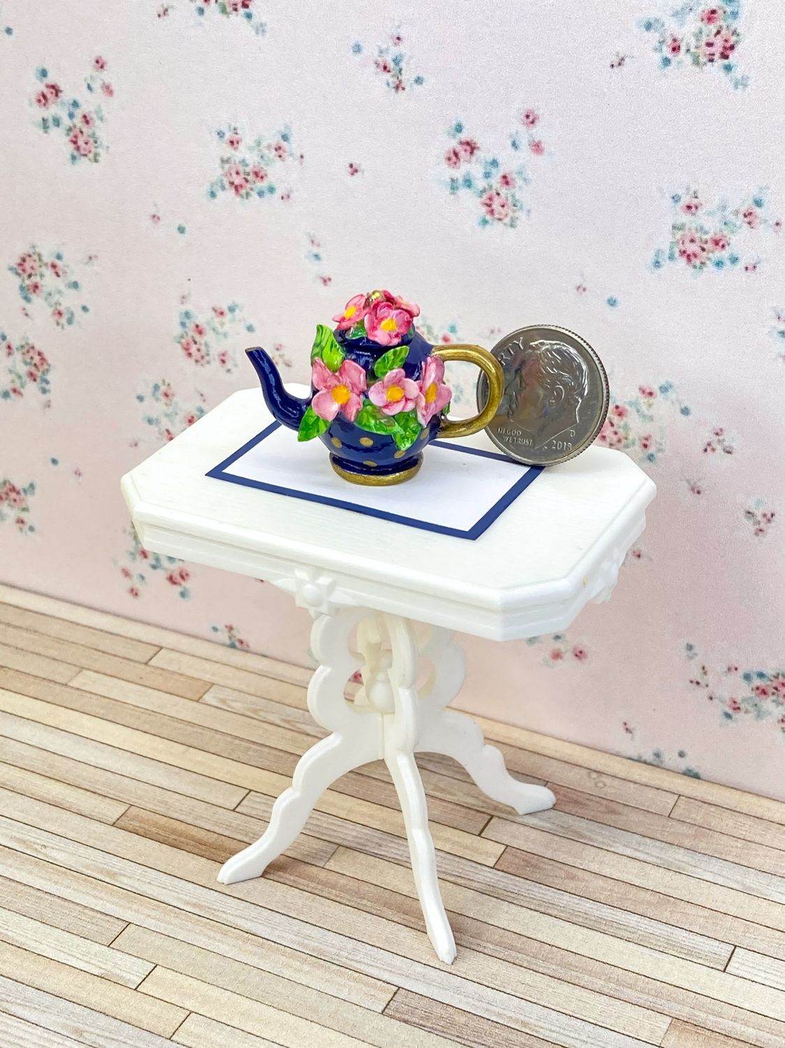 1:12 Scale Floral Teapot