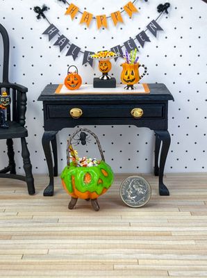 1:12 Scale Slime Jack-O-Lantern Halloween Candy Filled Bucket