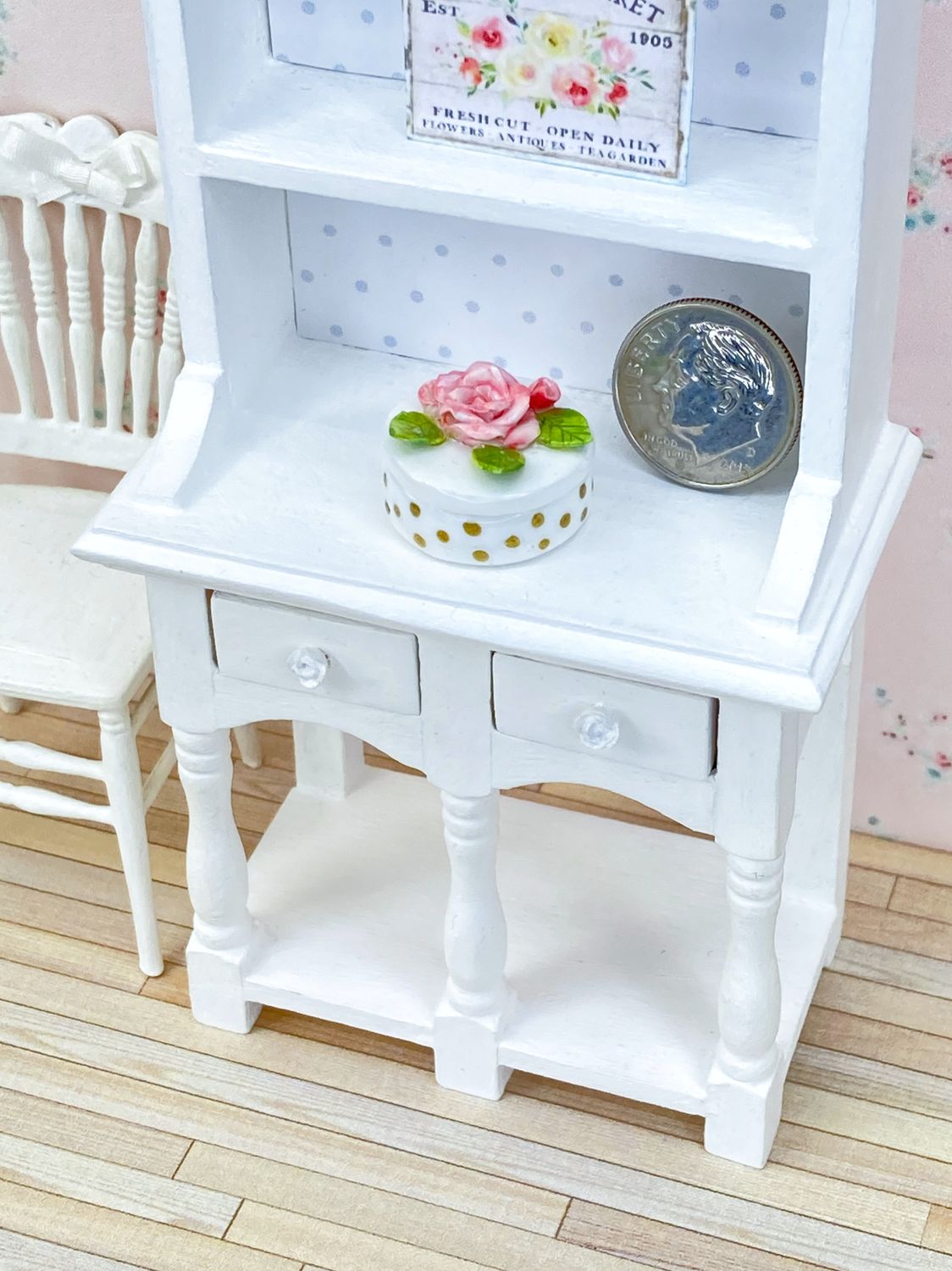 1:12 Scale Miniature Rose Trinket Box