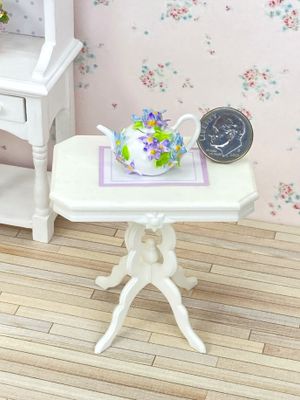 1:12 Scale Miniature Floral Teapot