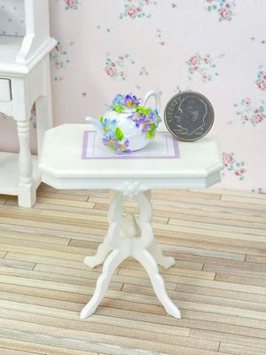 1:12 Scale Miniature Floral Teapot