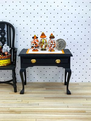 1:12 Scale Miniature Halloween Candy Filled Pedestal Jars