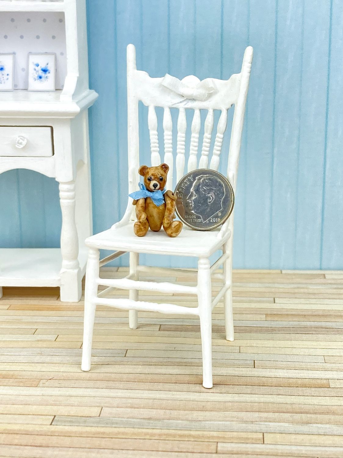 1:12 Scale Miniature Jointed Teddy Bear