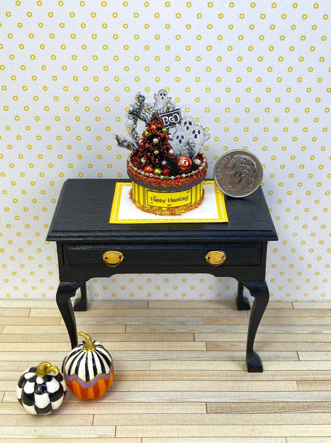 1:12 Scale Miniature Boo! Ghost Halloween Hat Box