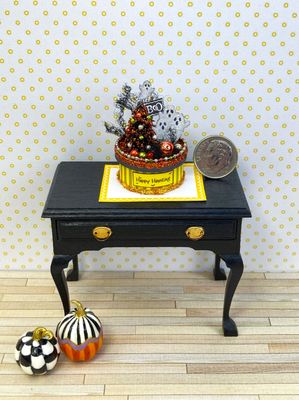 1:12 Scale Miniature Boo! Ghost Halloween Hat Box