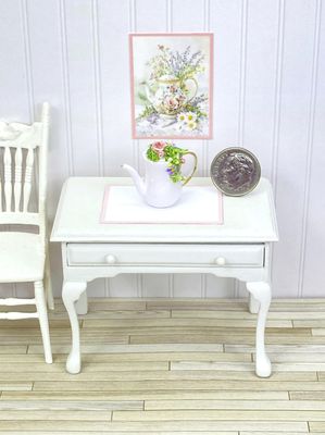 1:12 Scale Miniature Floral Teapot