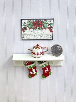 1:12 Scale Miniature Candy Cane Twist Teapot