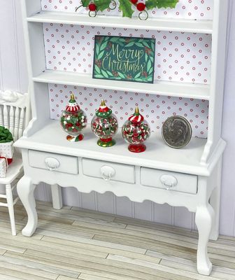 1:12 Scale Miniature Christmas Candy Filled Pedestal Jars