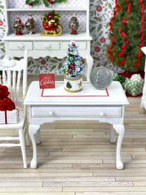 1:12 Scale Miniature Decorated Tabletop Christmas Tree