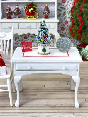 1:12 Scale Miniature Decorated Tabletop Christmas Tree