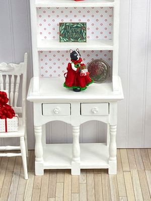 1:12 Scale Miniature Christmas Tuxedo Cat Doll