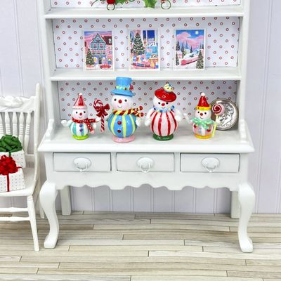 Miniature Whimsical Snowman Family Figurines
