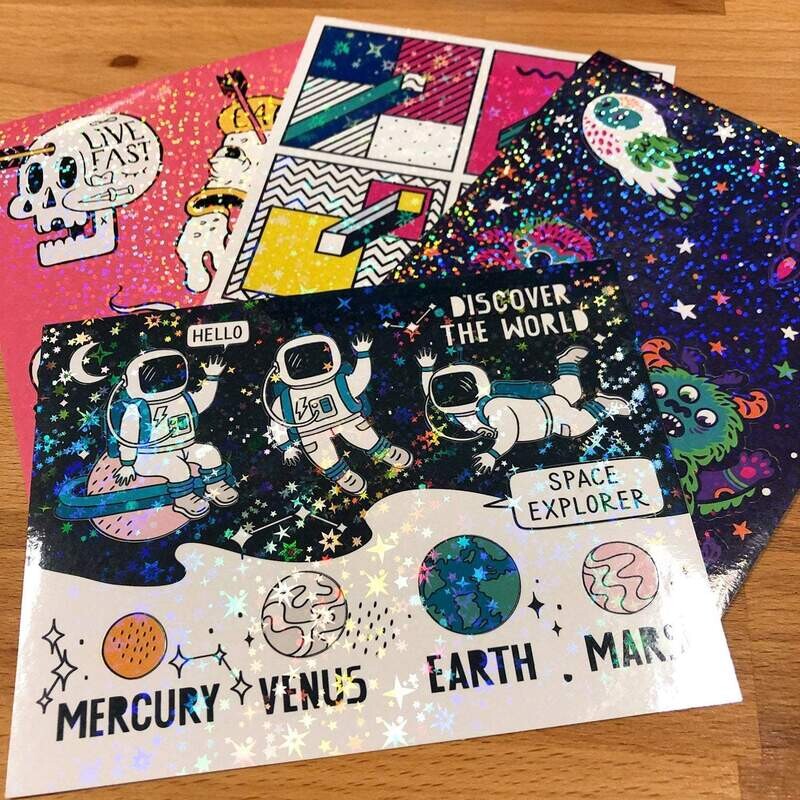 HOLOGRAPHIC DIE-CUT STICKERS