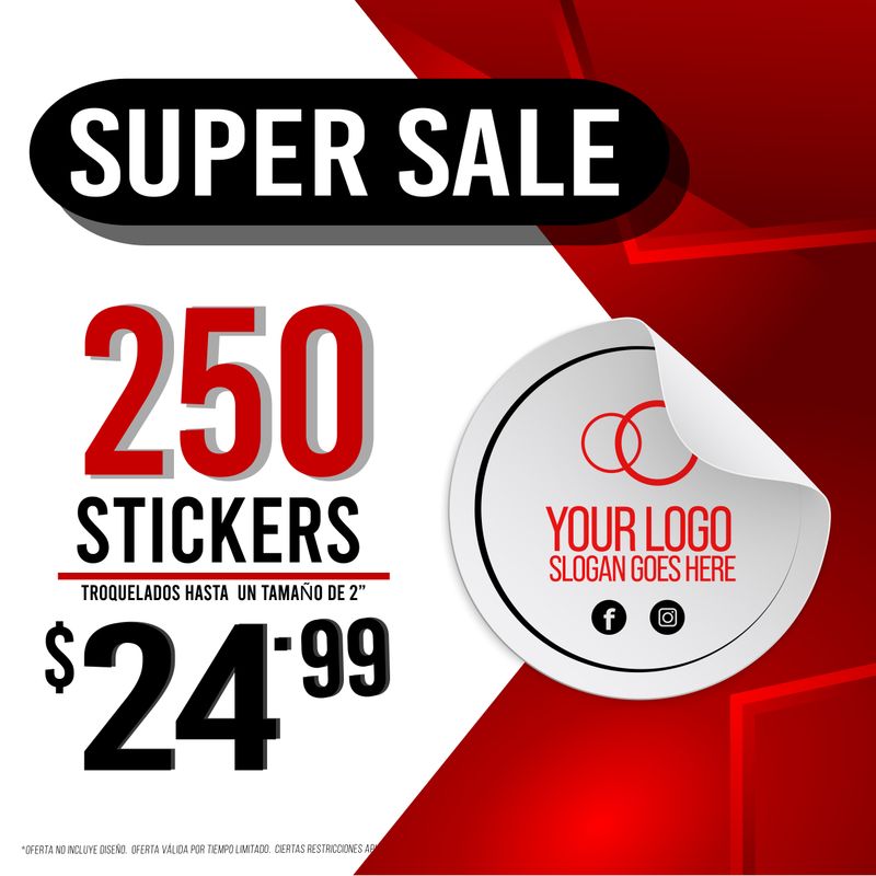 250 STICKERS PROMO